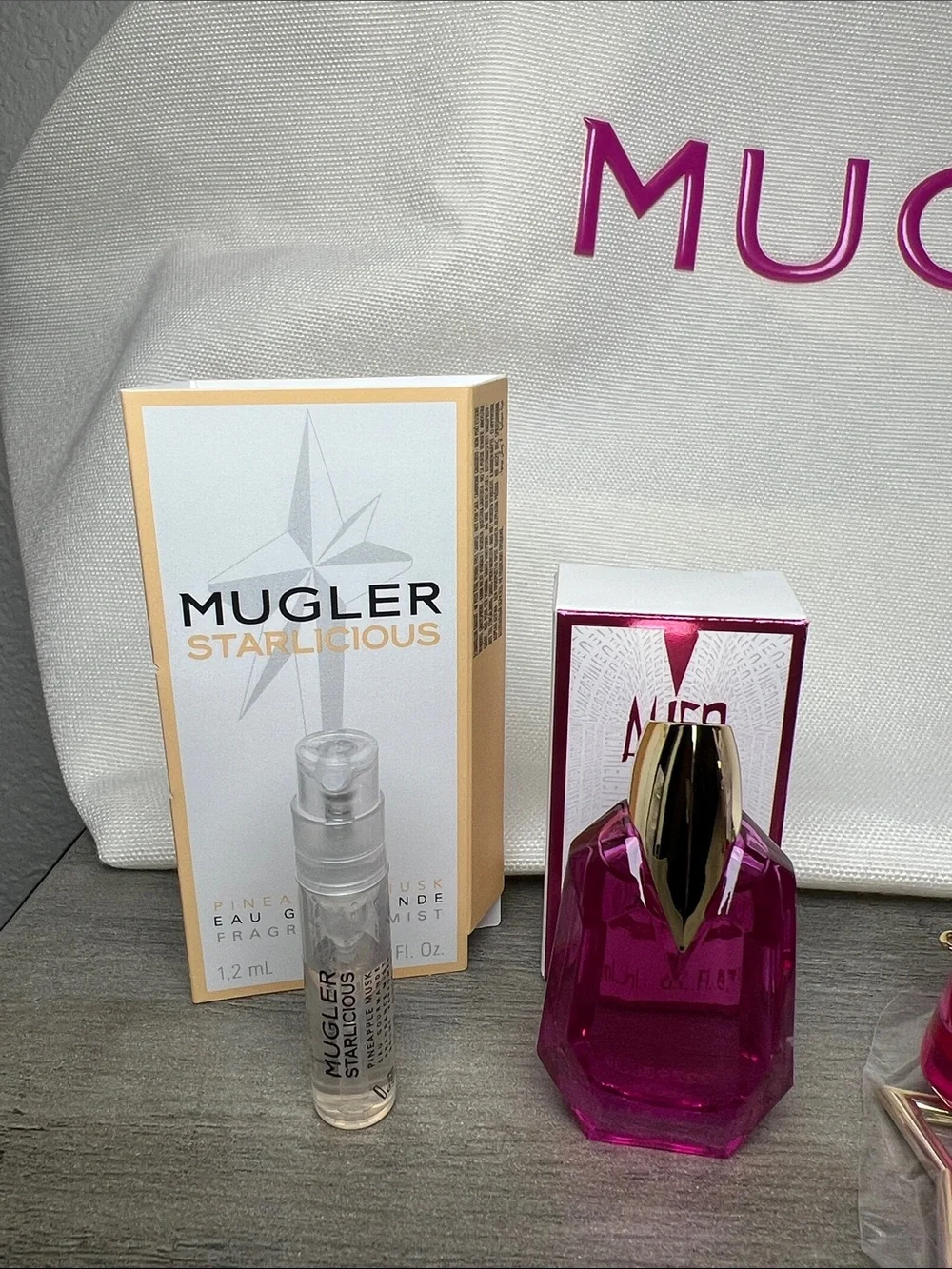 Mugler Alien Goddess & Pulp Minis, Starlicious Samples, Keychain & Bag Bundle